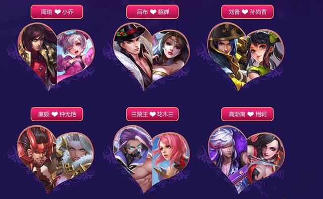 王者荣耀2020七夕情侣英雄有哪些