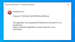 Win10出现Runtime Error错误怎么办?