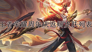 王者荣耀周年庆返场皮肤列表